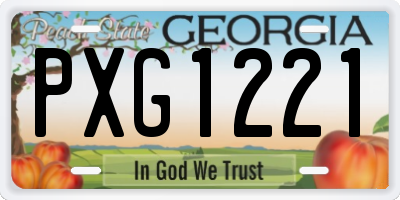 GA license plate PXG1221