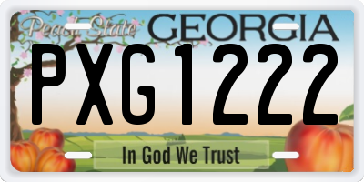 GA license plate PXG1222