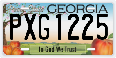GA license plate PXG1225