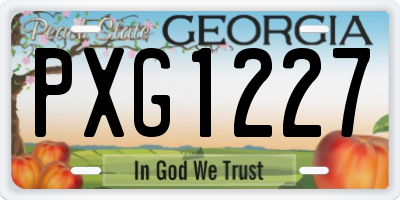 GA license plate PXG1227