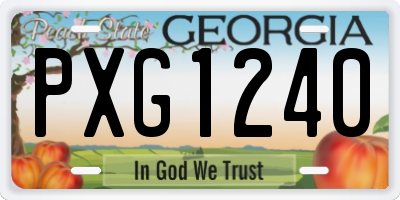 GA license plate PXG1240