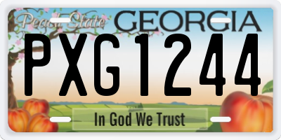 GA license plate PXG1244