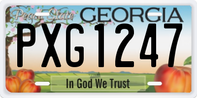 GA license plate PXG1247