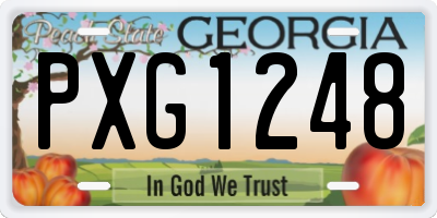 GA license plate PXG1248