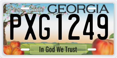 GA license plate PXG1249