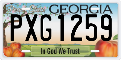 GA license plate PXG1259