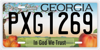 GA license plate PXG1269