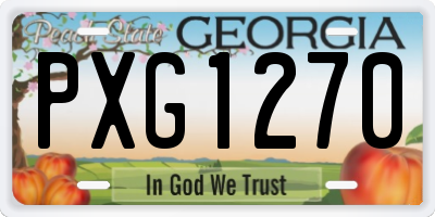 GA license plate PXG1270