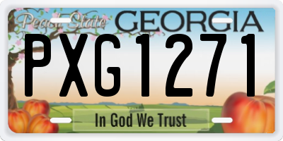 GA license plate PXG1271