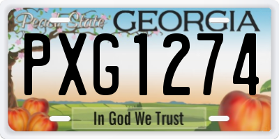 GA license plate PXG1274
