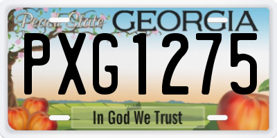 GA license plate PXG1275