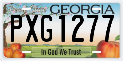 GA license plate PXG1277