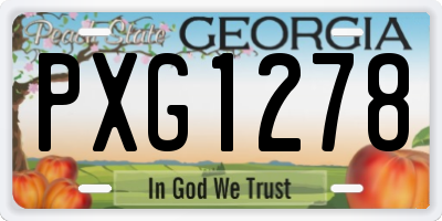 GA license plate PXG1278