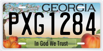 GA license plate PXG1284