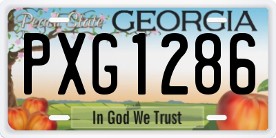 GA license plate PXG1286