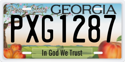 GA license plate PXG1287