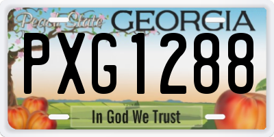 GA license plate PXG1288