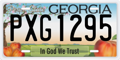 GA license plate PXG1295