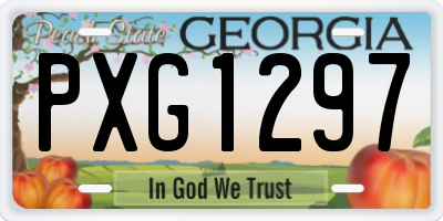 GA license plate PXG1297