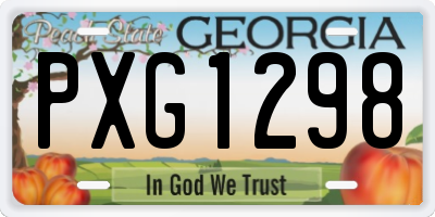 GA license plate PXG1298