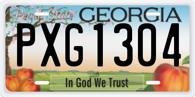 GA license plate PXG1304