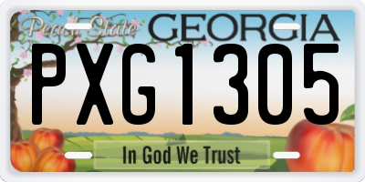 GA license plate PXG1305