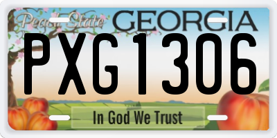 GA license plate PXG1306