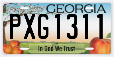 GA license plate PXG1311