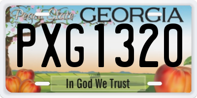 GA license plate PXG1320