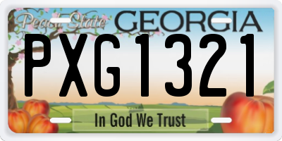 GA license plate PXG1321