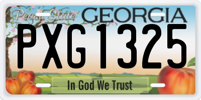 GA license plate PXG1325