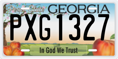 GA license plate PXG1327