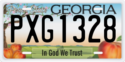 GA license plate PXG1328