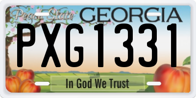 GA license plate PXG1331
