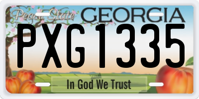 GA license plate PXG1335