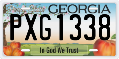 GA license plate PXG1338