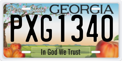 GA license plate PXG1340
