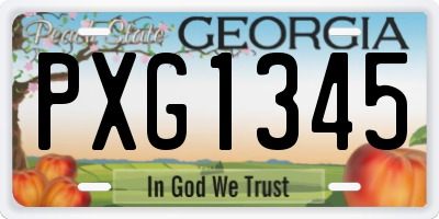 GA license plate PXG1345