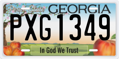GA license plate PXG1349
