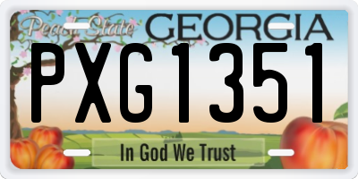 GA license plate PXG1351