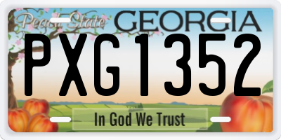 GA license plate PXG1352