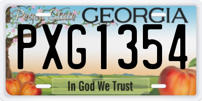 GA license plate PXG1354