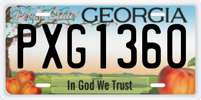 GA license plate PXG1360