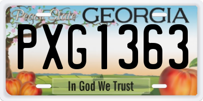 GA license plate PXG1363