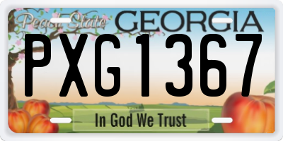 GA license plate PXG1367