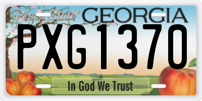 GA license plate PXG1370