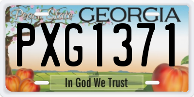 GA license plate PXG1371