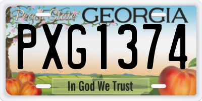 GA license plate PXG1374