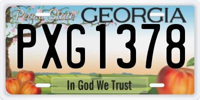 GA license plate PXG1378