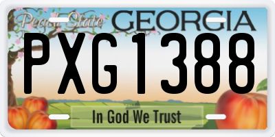 GA license plate PXG1388